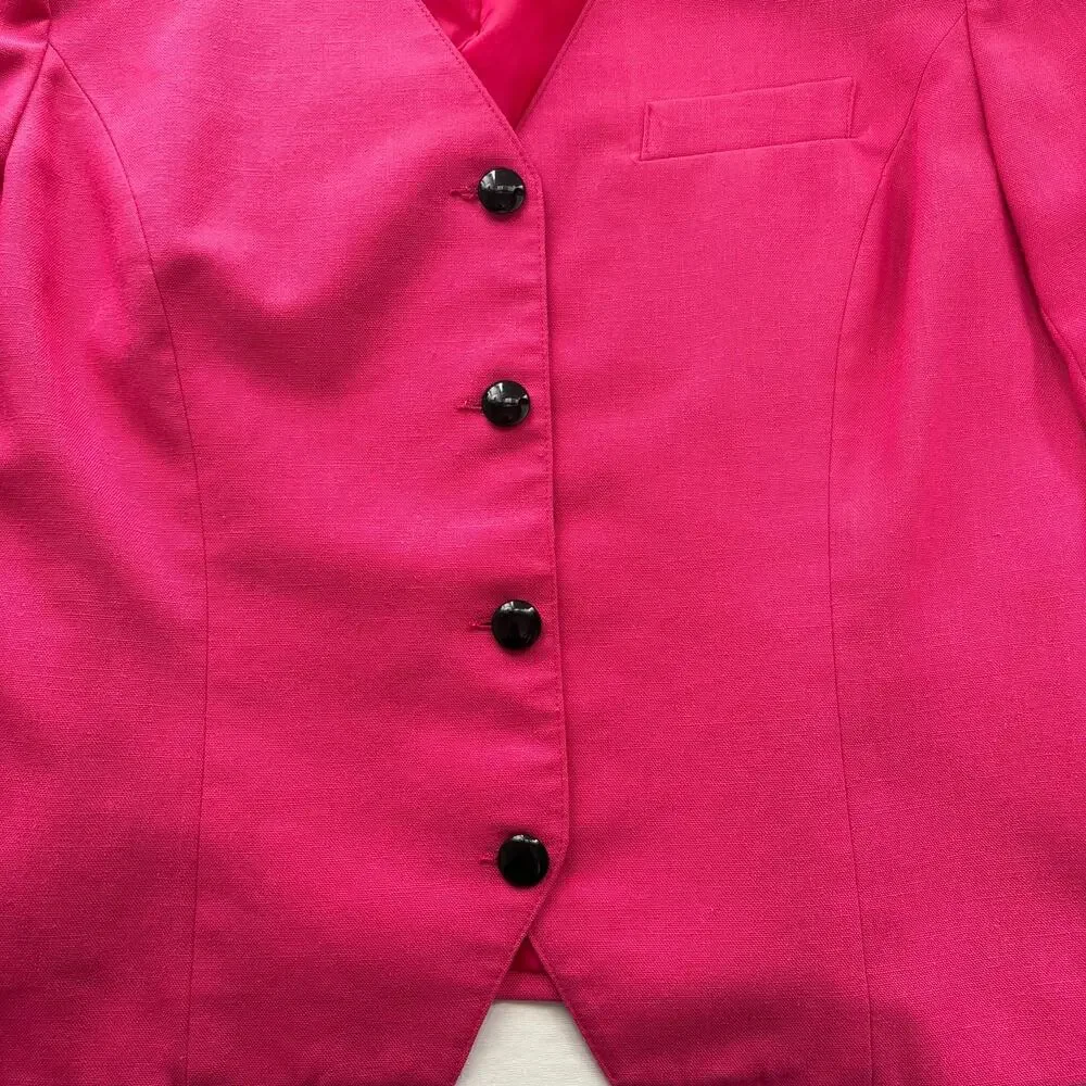 Vintage Leslie Fay Personal Pink Blazer Size 16